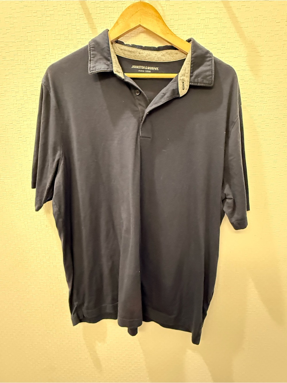 Johnston & Murphy Mens XL Polo Shirt Gray Black Golf Casual Short Sleeve